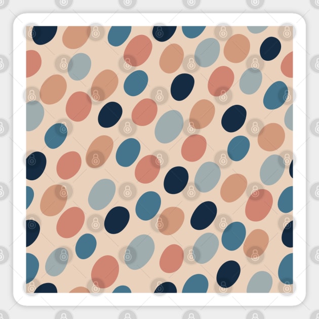 Retro Polka Dot Pattern in Neutral Colors Magnet by Just Kidding Co.